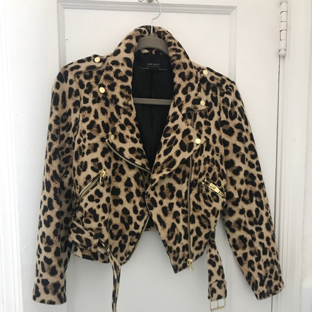Zara Leopard Bomber Jacket
